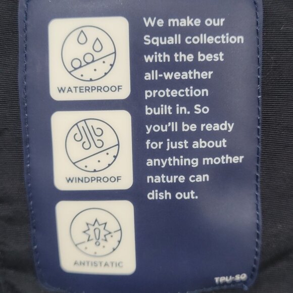 Lands' End Navy Waterproof Windproof Hooded Fleece Lined Full Zip Jacket XL/16 - Picture 12 of 16